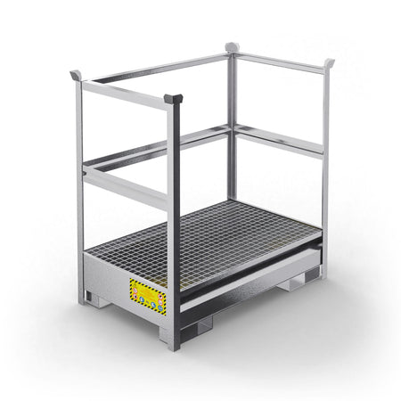 Vasca di raccolta in metallo sovrapponibile per 2 fusti da 200 LT