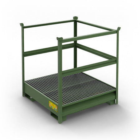 Vasca di raccolta in metallo sovrapponibile per 4 fusti da 200 LT