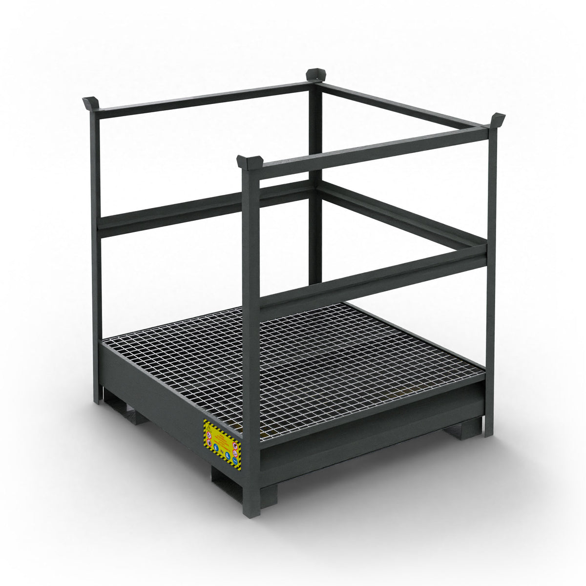 Vasca di raccolta in metallo sovrapponibile per 4 fusti da 200 LT