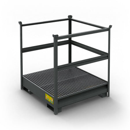 Vasca di raccolta in metallo sovrapponibile per 4 fusti da 200 LT