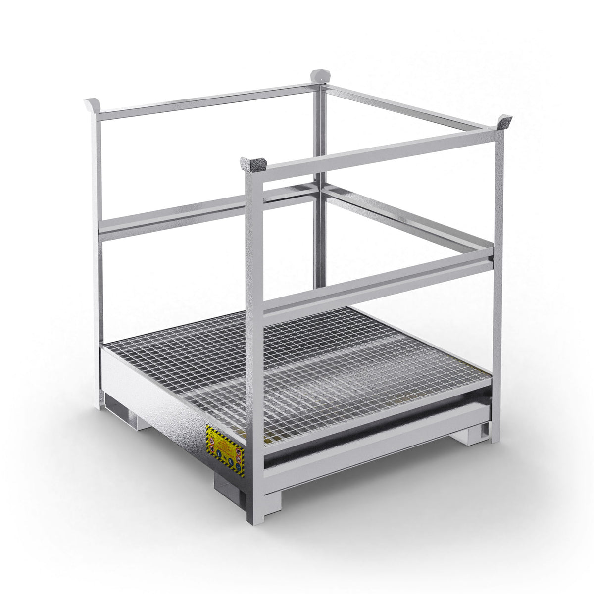 Vasca di raccolta in metallo sovrapponibile per 4 fusti da 200 LT