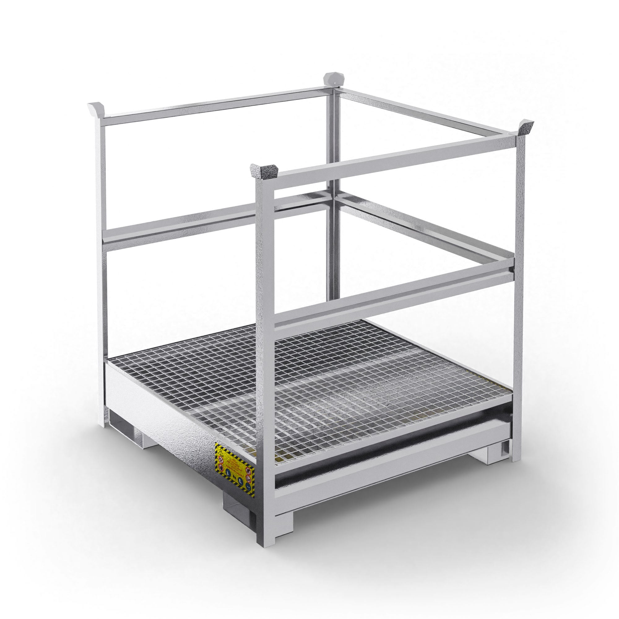 Vasca di raccolta in metallo sovrapponibile per 4 fusti da 200 LT