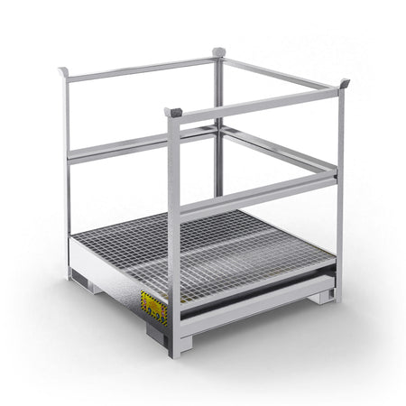 Vasca di raccolta in metallo sovrapponibile per 4 fusti da 200 LT