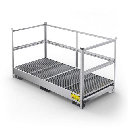 Vasca di raccolta in metallo sovrapponibile per 8 fusti da 200 LT