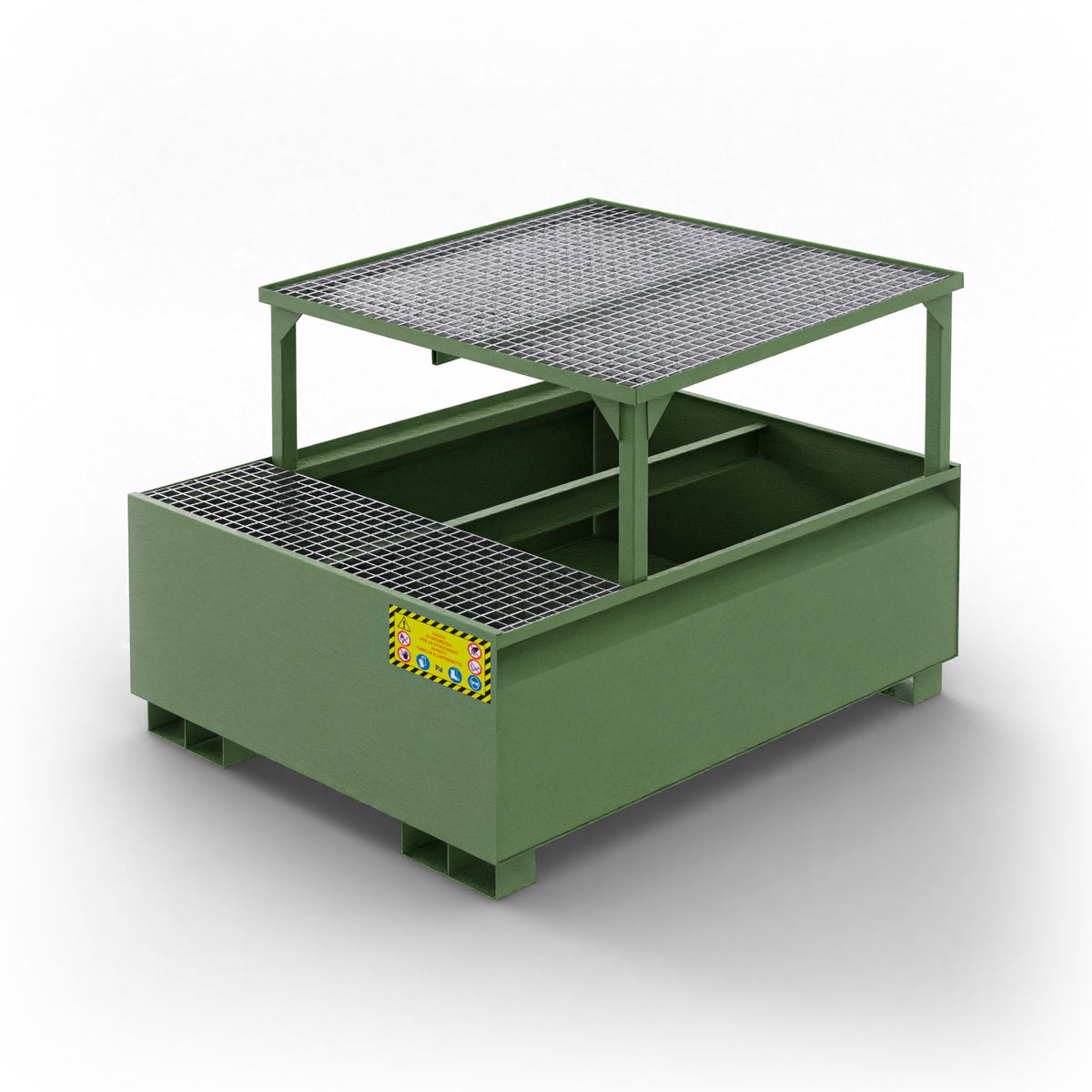 Vasca inclinata di raccolta in metallo per 1 cisternetta da 1000 LT IBC