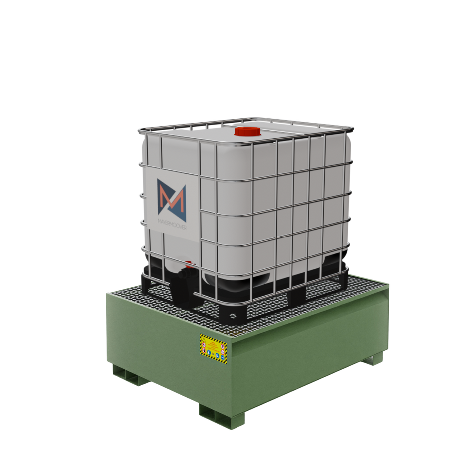 Metall-Auffangwanne für einen 1000 LT IBC-Container - RAL 6011