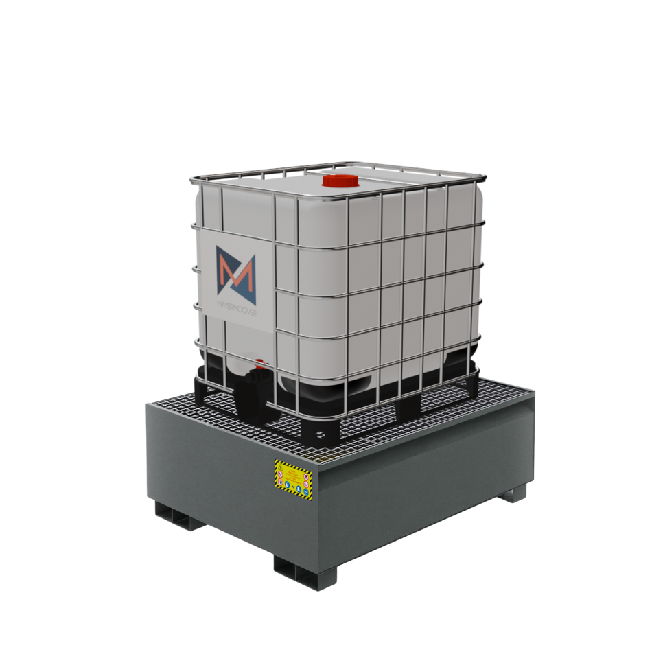 Metall-Auffangwanne für einen 1000 LT IBC-Container - RAL 7010