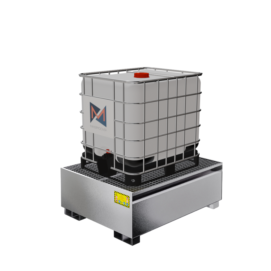 Metall-Sammelbehälter für 1 x 1000 LT IBC-Container - Verzinkt