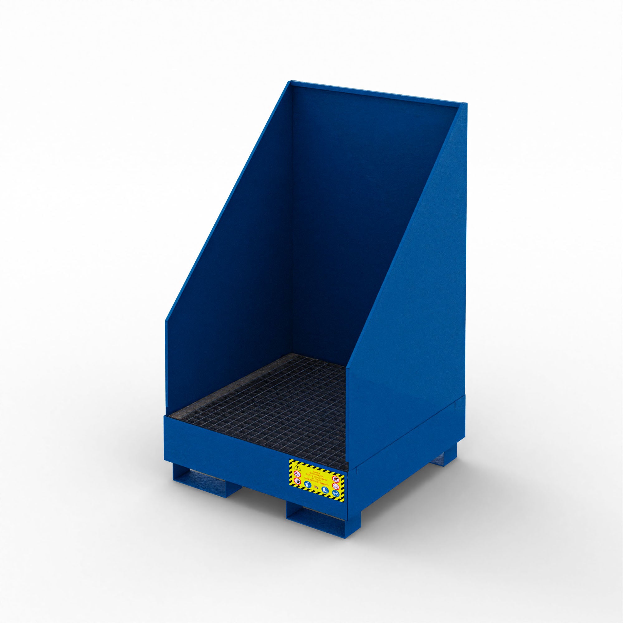 Vasca di raccolta con pareti paraspruzzi per 1 fusto da 200 LT