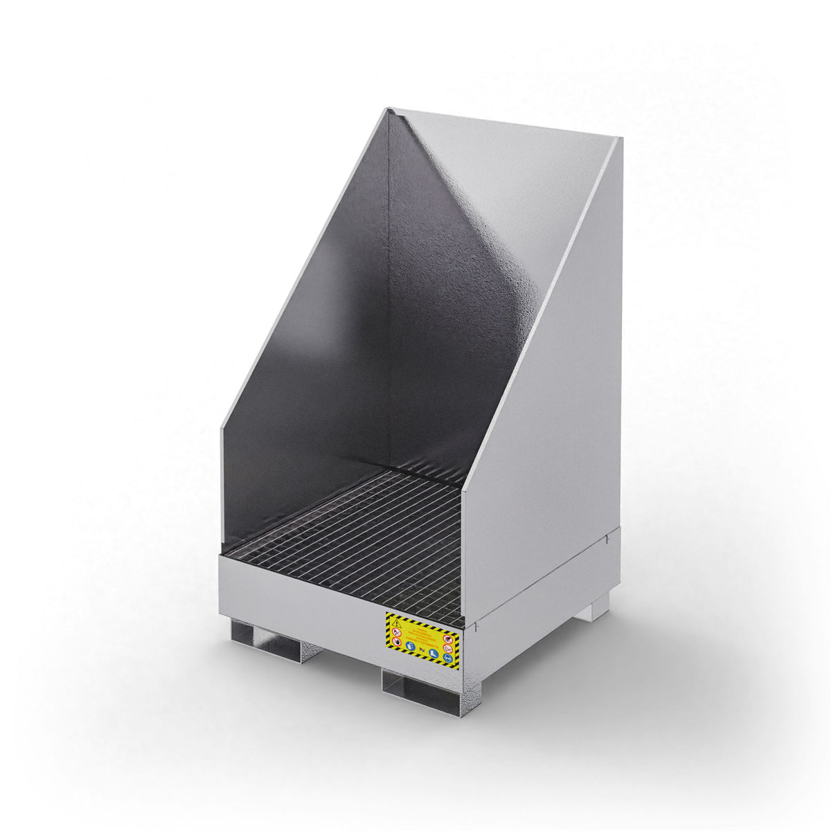 Vasca di raccolta con pareti paraspruzzi per 1 fusto da 200 LT