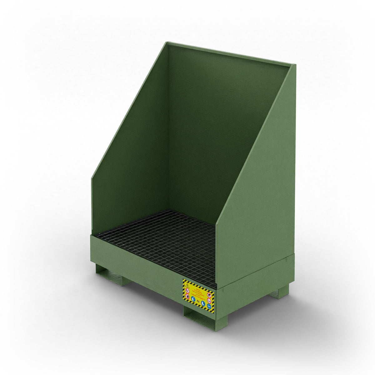 Vasca di raccolta con pareti paraspruzzi per 2 fusti da 200 LT