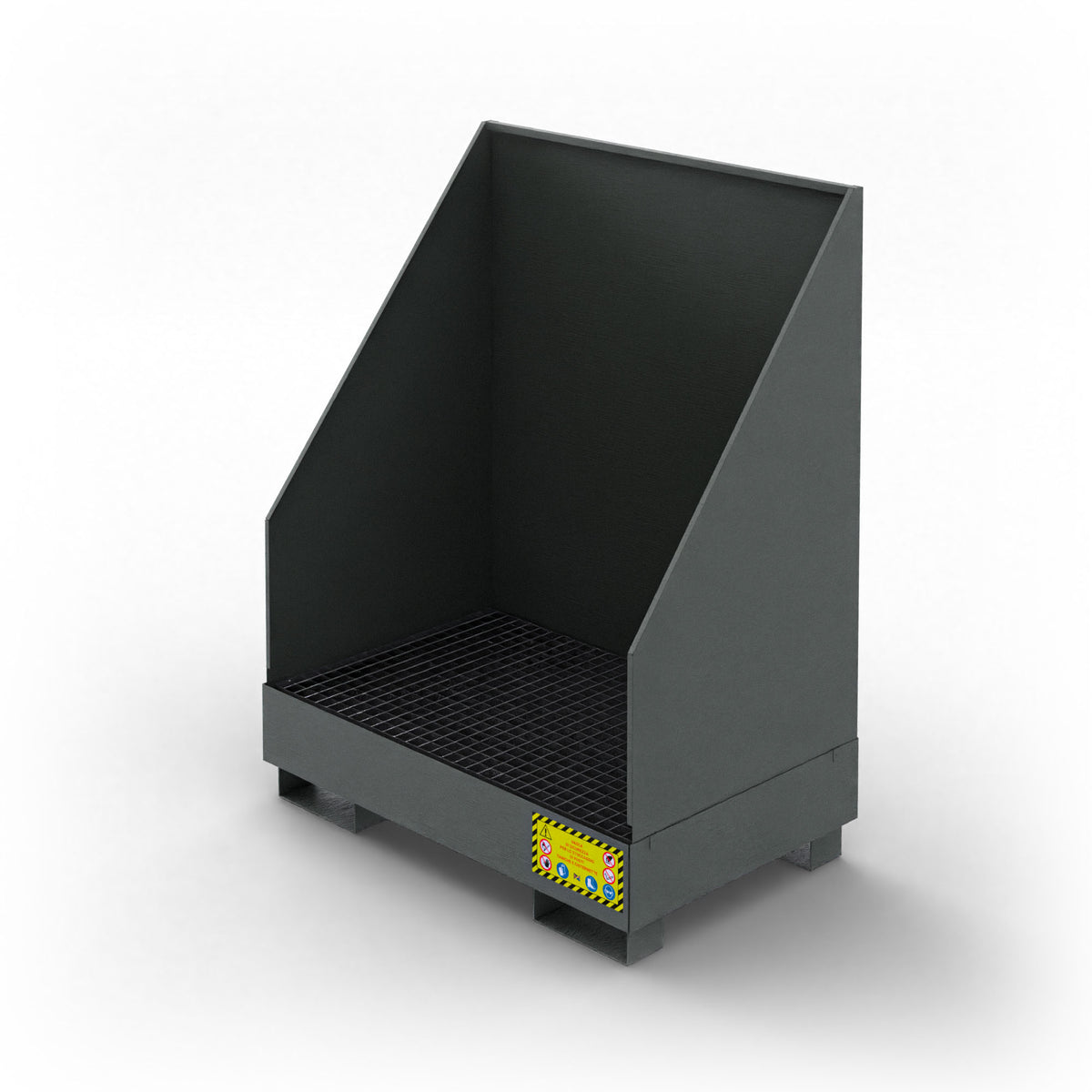 Vasca di raccolta con pareti paraspruzzi per 2 fusti da 200 LT