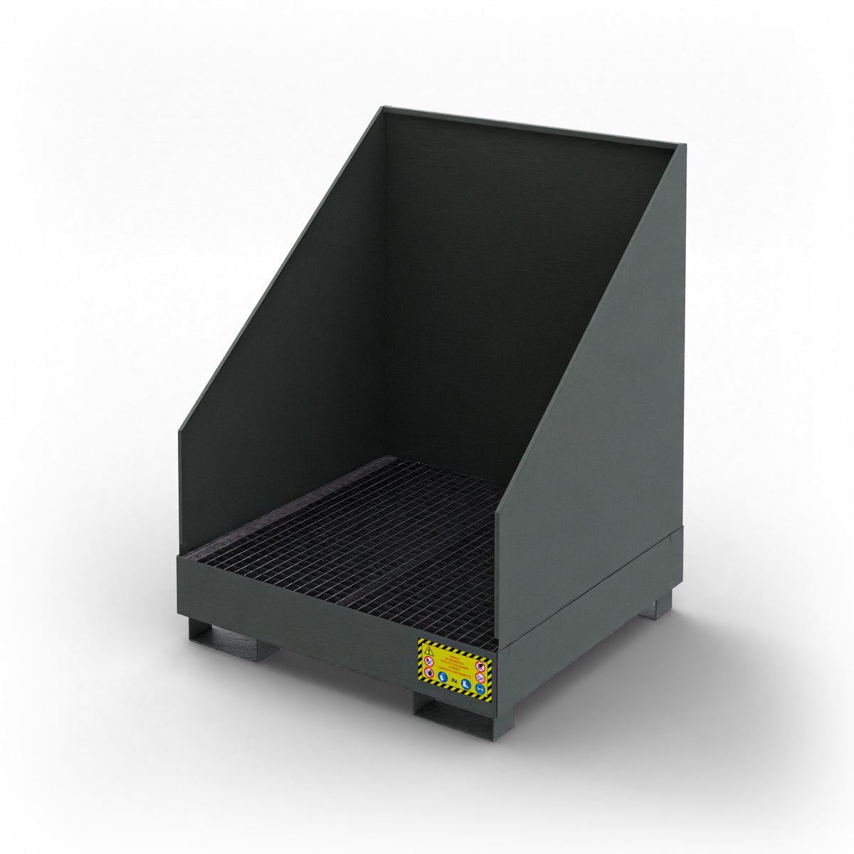 Vasca di raccolta con pareti paraspruzzi per 4 fusti da 200 LT