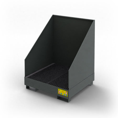 Vasca di raccolta con pareti paraspruzzi per 4 fusti da 200 LT