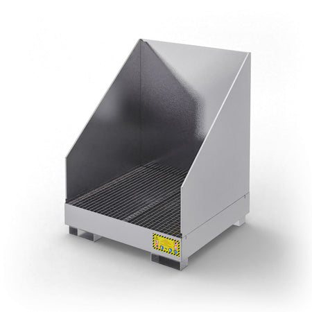 Vasca di raccolta con pareti paraspruzzi per 4 fusti da 200 LT