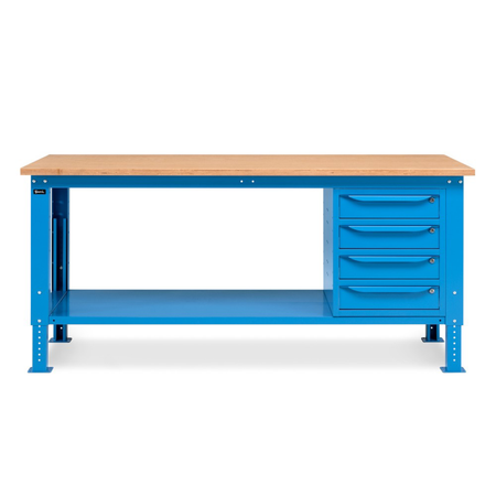 WORK20, Banco da lavoro con 1 armadio a cassetti con 4 cassetti