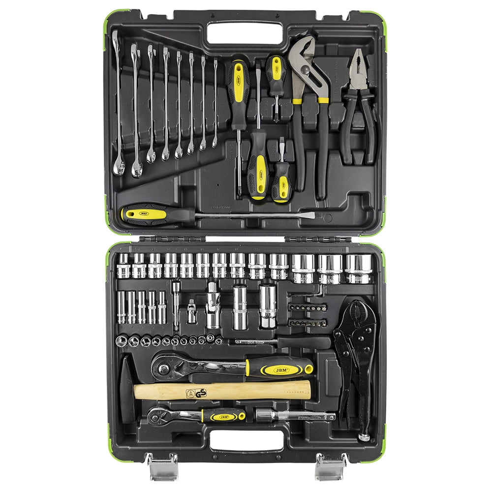 Valigetta portautensili con 72 pezzi (bussole esagonali)