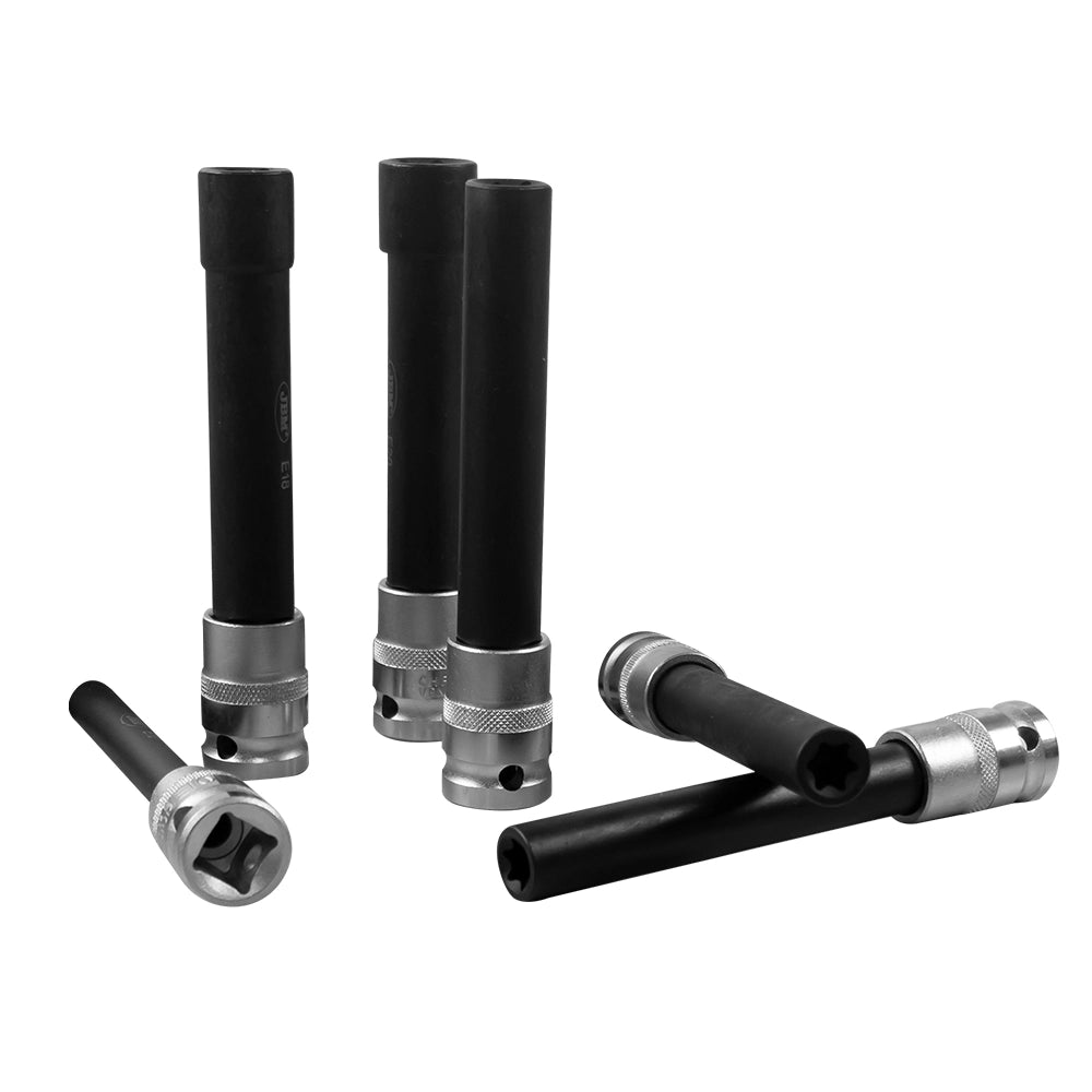 Set di 6 bussole 1/2" torx tipo e extra lunghe