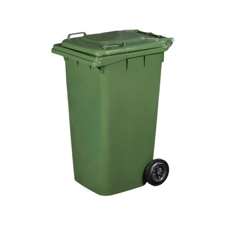 Bidone quadro per raccolta differenziata rifiuti con ruote, capacità 240 Lt