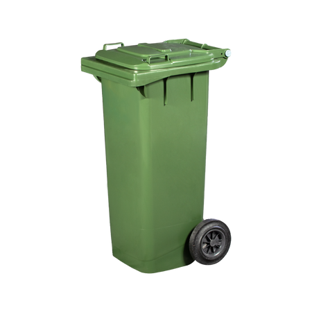 Bidone quadro per raccolta differenziata rifiuti con ruote, capacità 80 Lt