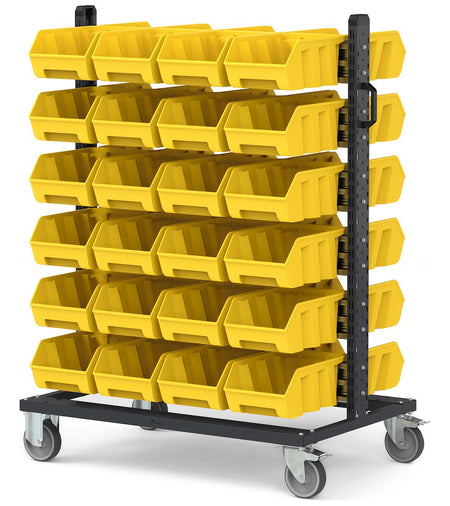 BINCART10, Carrello 48 Contenitori Grigio Antracite Bocca di Lupo con Ruote