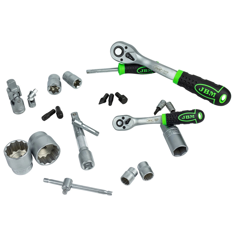 Valigetta portautensili con 108 pezzi bussole poligonali - finitura cromata