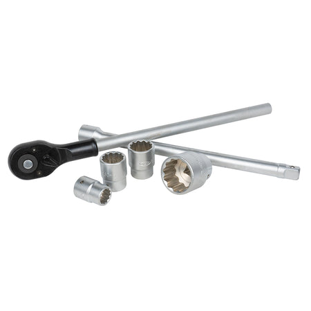 Valigetta plastica portautensili 3/4" con 21 pezzi bussole poligonali