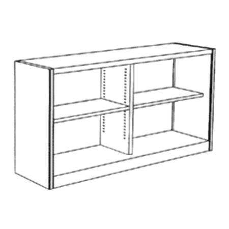Sopralzo a giorno per armadio L 1500, 1800, 2000 mm - 1 ripiano mobile - bordi arrotondati