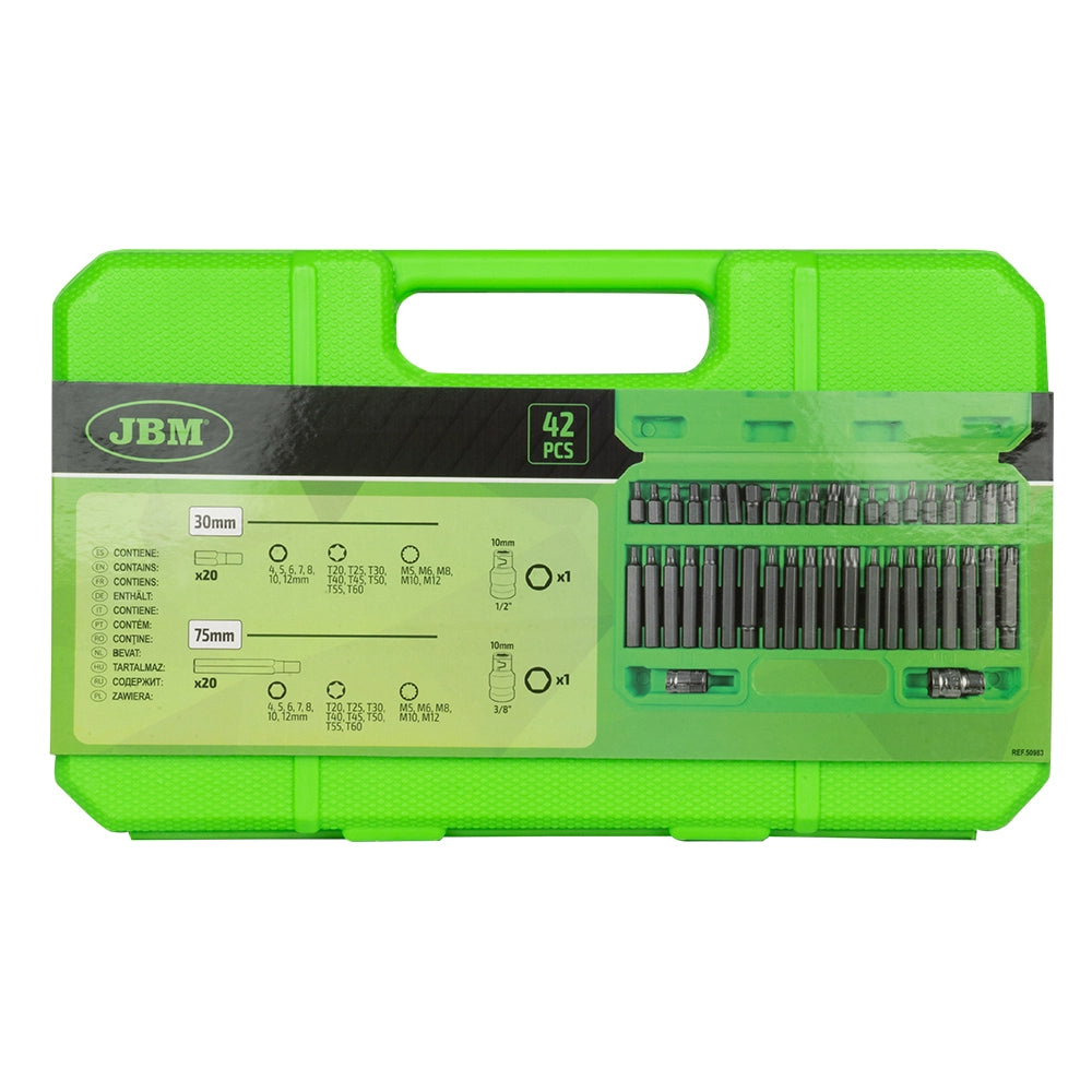 Valigetta con 42 chiavi per viti torx, triple square e a brugola standard