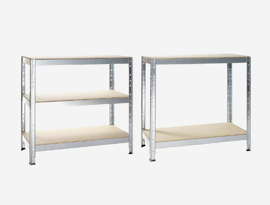 Kit 2 JOKER Metal Shelves with MDF Shelves - 90 x 40 x 180 cm