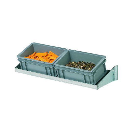 Kippbares FOX-Regal + 2 ATHENA 3217A-Behälter - Abmessung 657 x 220 mm