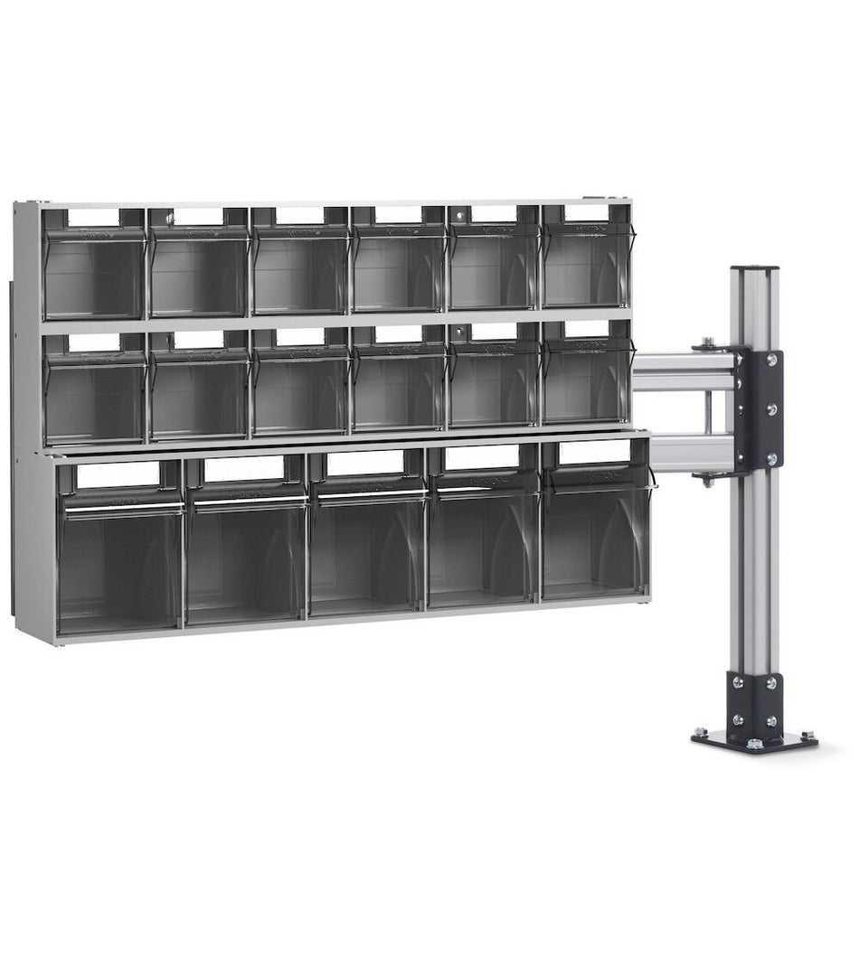Extendable arm with visual box - dim. mm L=808 D=601 A=668