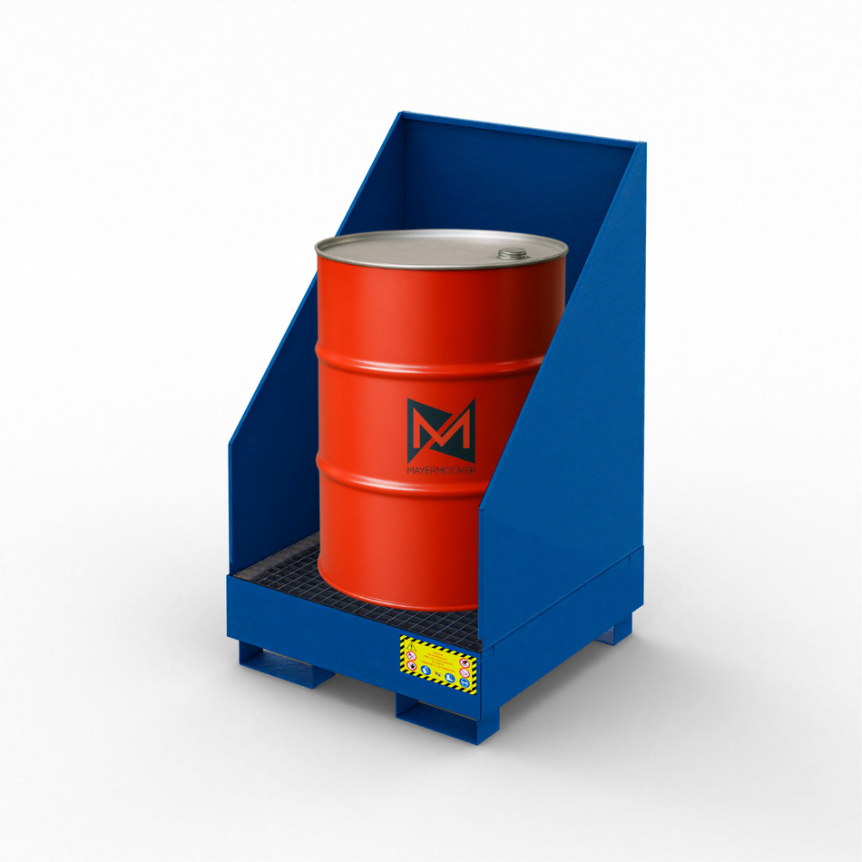 Collection tank with splash guard walls for 1 200 liter drum