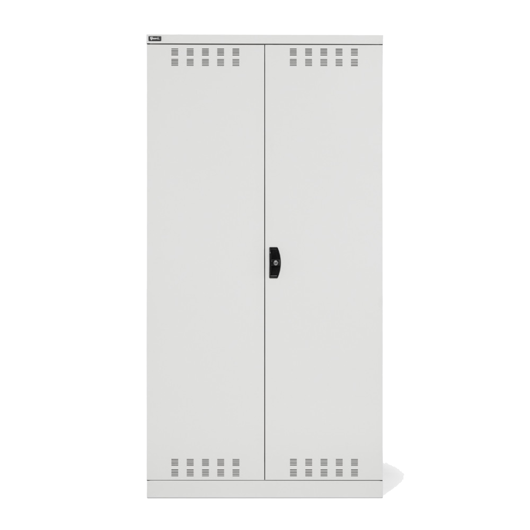 PERFOM140, Armadio multiuso con ante battente fessurate, ripiani e divisorio, L1023 x P555 x H2000 mm