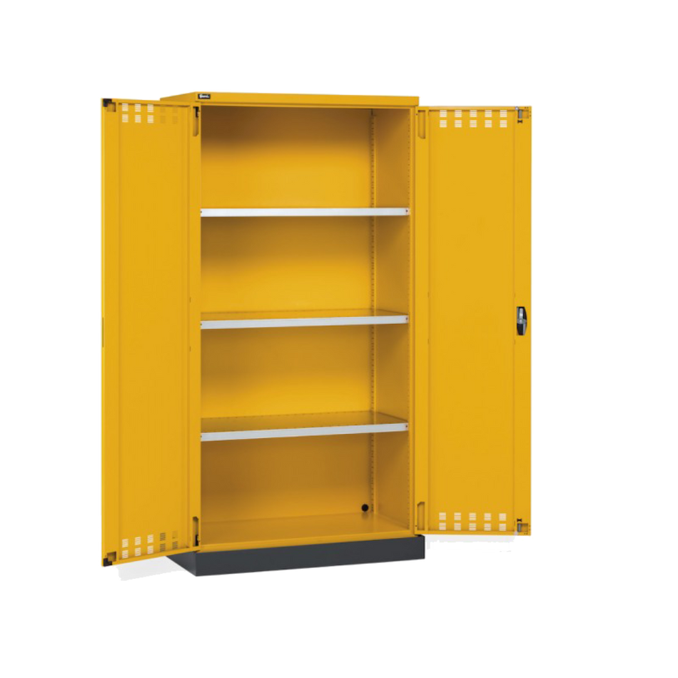 PERFOM140, Armadio 2 ante a battente fessurate, 3 ripiani, 1 vasca stagna esterna, L1048 x P600 x H2027 mm