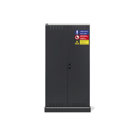 PERFOM140, Armadio 2 ante a battente fessurate, 3 ripiani, 1 vasca stagna esterna, L1048 x P600 x H2027 mm