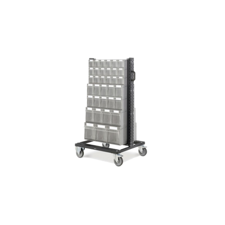 BINCART0701, Carrello con cassettiere trasparenti, 70 contenitori