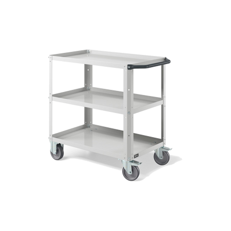 CLEVER09, Carrello a ripiani con piano aggiuntivo e ruote in gomma antritraccia sintetica