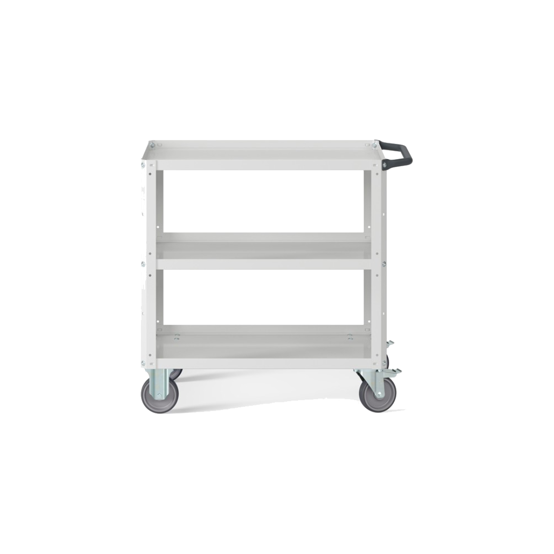 CLEVER09, Carrello a ripiani con piano aggiuntivo e ruote in gomma antritraccia sintetica