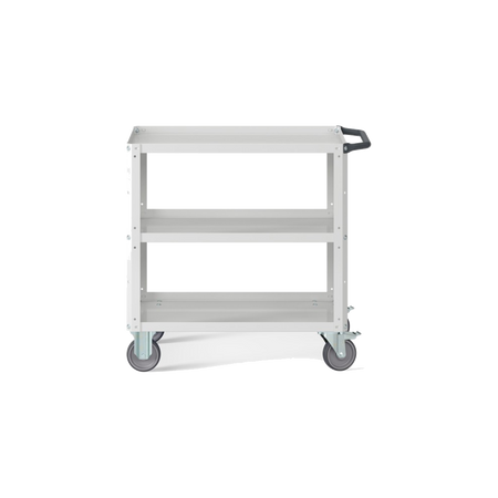 CLEVER09, Carrello a ripiani con piano aggiuntivo e ruote in gomma antritraccia sintetica