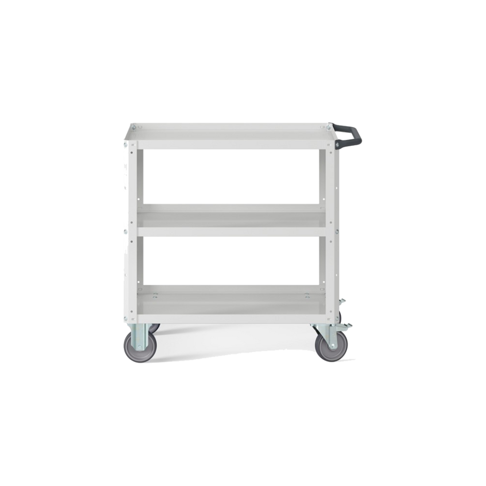 CLEVER09, Carrello a ripiani con piano aggiuntivo e ruote in gomma antritraccia sintetica