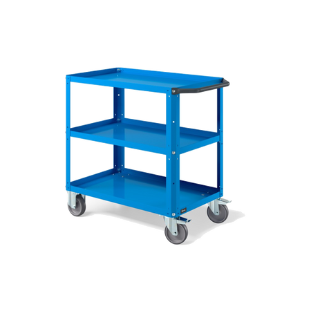 CLEVER09, Carrello a ripiani con piano aggiuntivo e ruote in gomma antritraccia sintetica