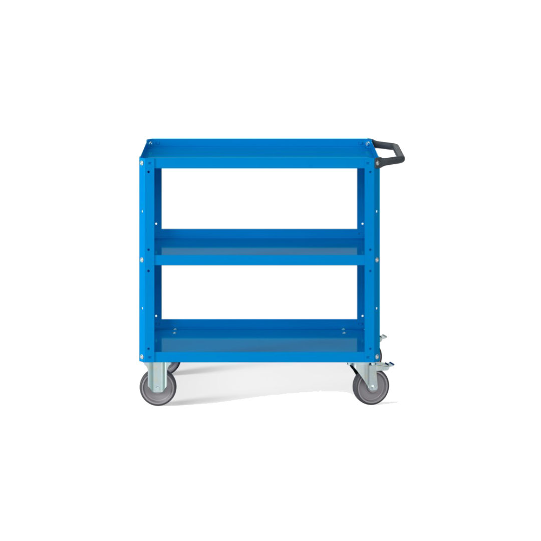 CLEVER09, Carrello a ripiani con piano aggiuntivo e ruote in gomma antritraccia sintetica