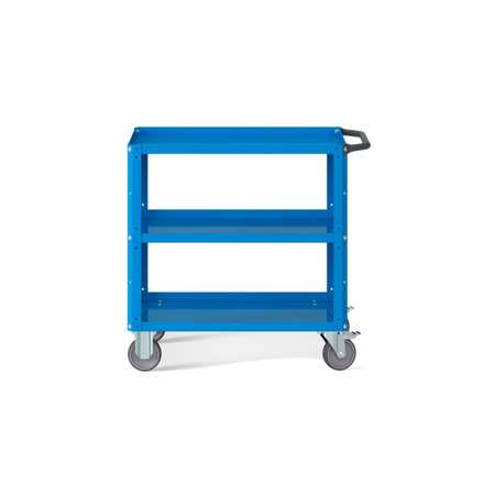CLEVER09, Carrello a ripiani con piano aggiuntivo e ruote in gomma antritraccia sintetica
