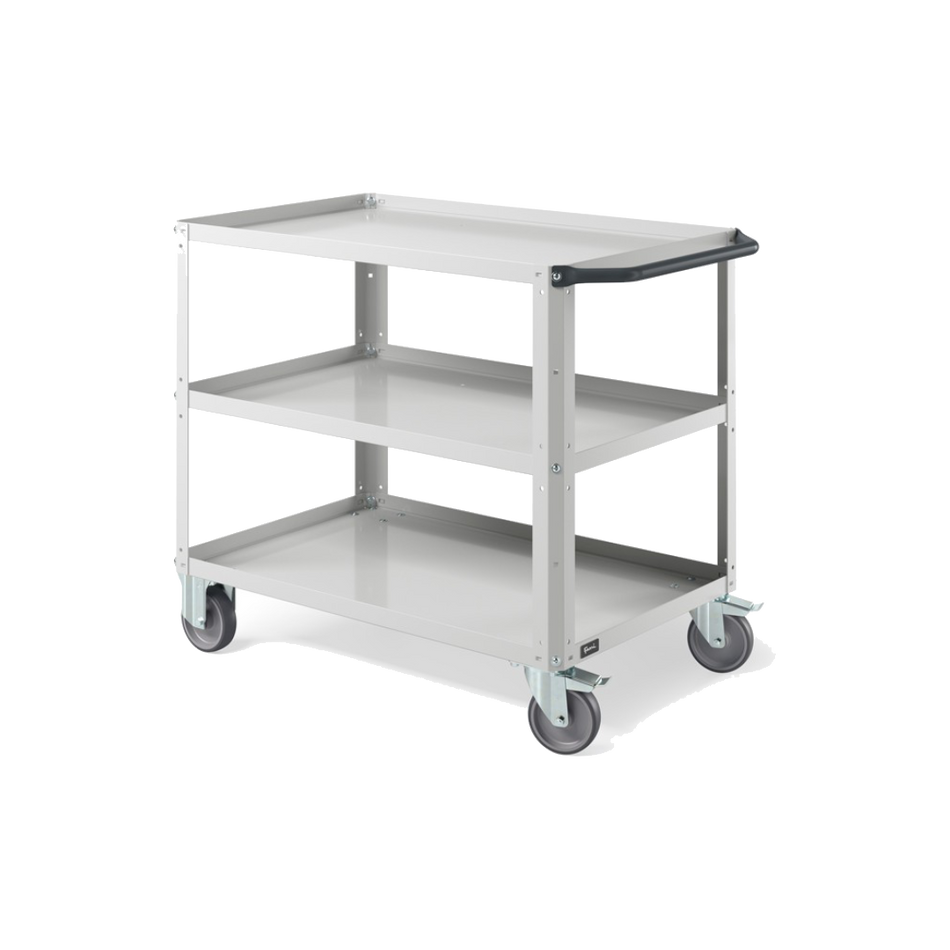 CLEVER10, Carrello a ripiani con piano aggiuntivo e ruote in gomma antritraccia sintetica