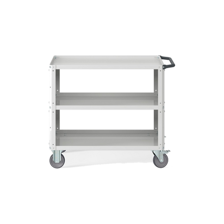 CLEVER10, Carrello a ripiani con ruote, piano aggiuntivo e pannelli forati