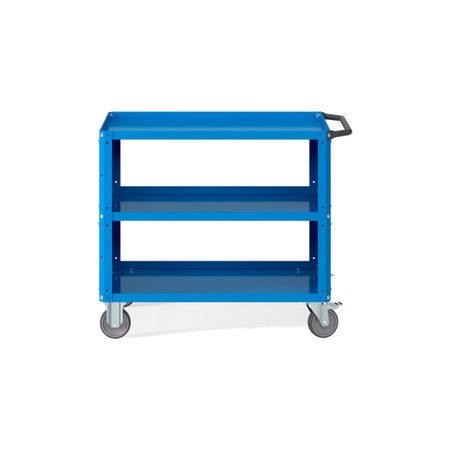 CLEVER10, Carrello a ripiani con ruote, piano aggiuntivo e pannelli forati