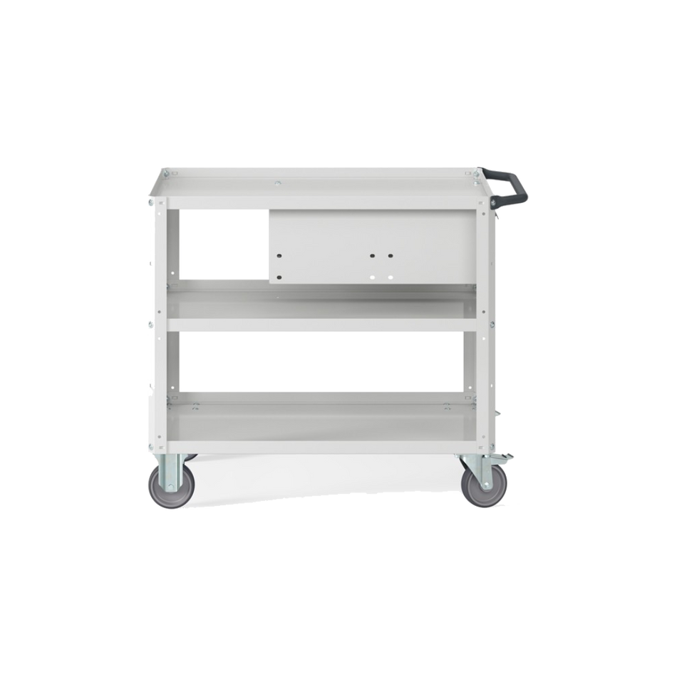 CLEVER10, Carrello a ripiani con ruote, piano aggiuntivo e cassetto
