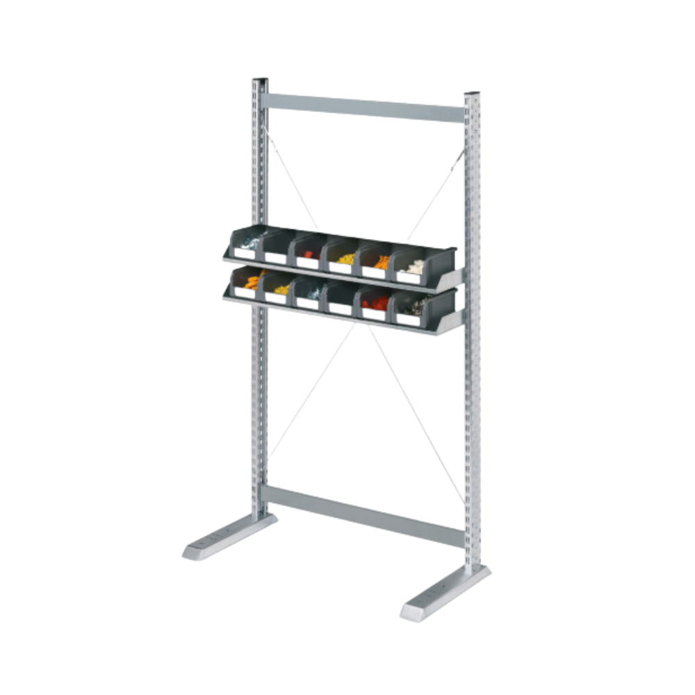 Scaffali con contenitori