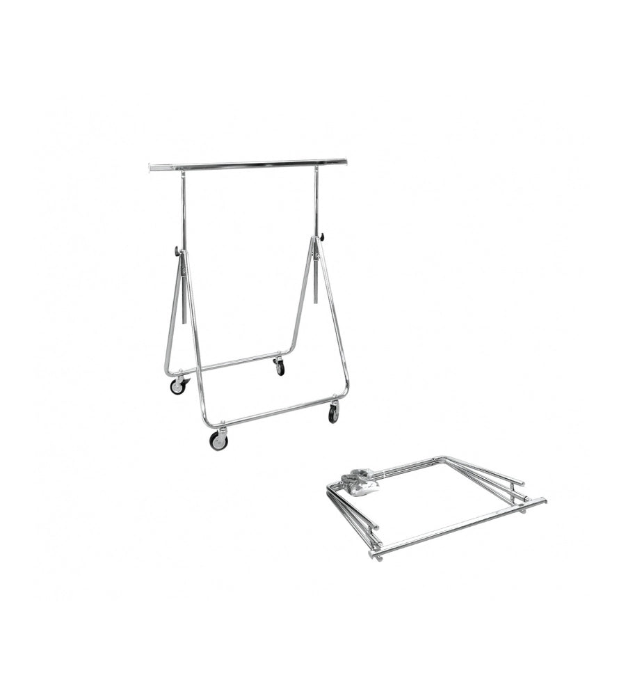 Folding and Adjustable Clothes Stand with Braked Wheels
